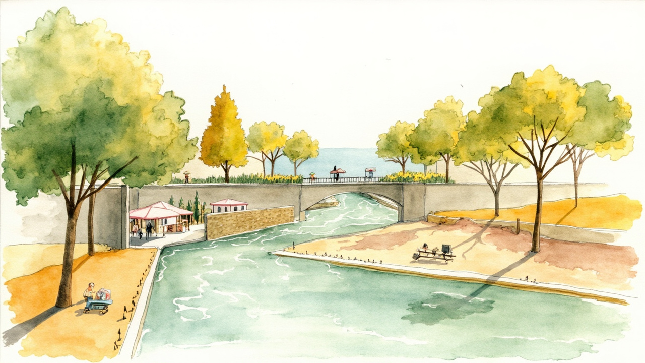 Lleida exposa el mur de contenció del Segre als Camps Elisis